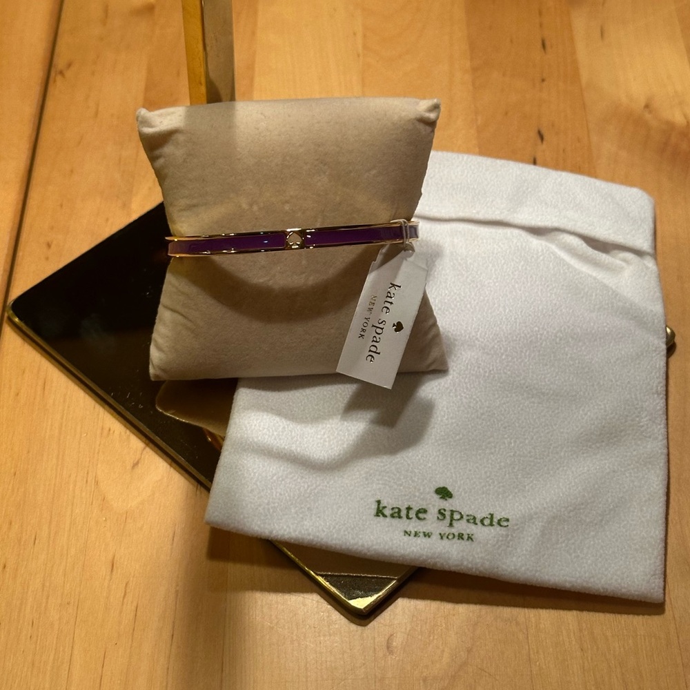 NWT Purple and Gold Kate Spade Bracelet Bangle + Dustbag - Picture 4 of 9